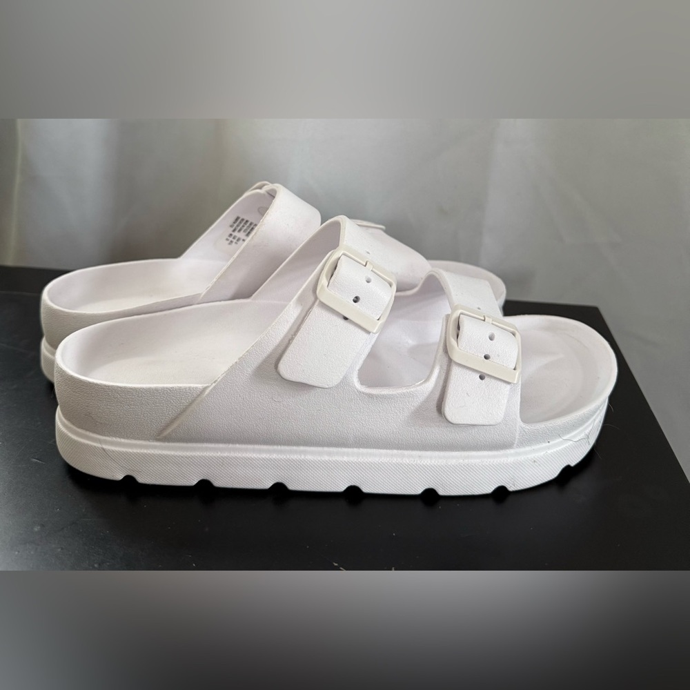 No Boundaries White Sandals
